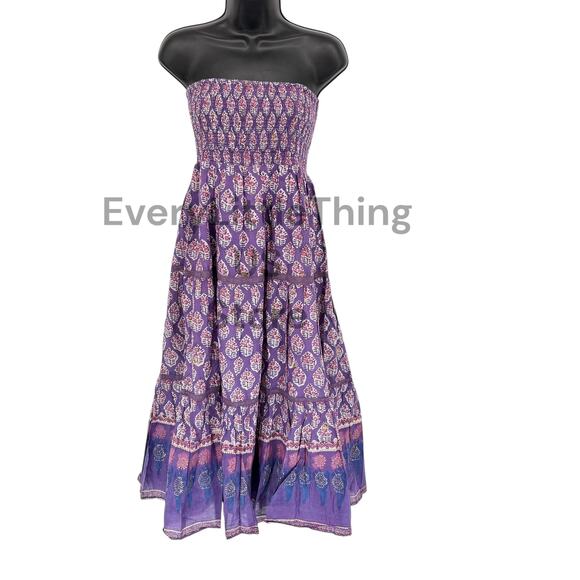 NEW Bell by Alicia Bell Mandy Maxi Skirt M Tiered Ruffle Lace Smocked Tuckernuck - Picture 2 of 11